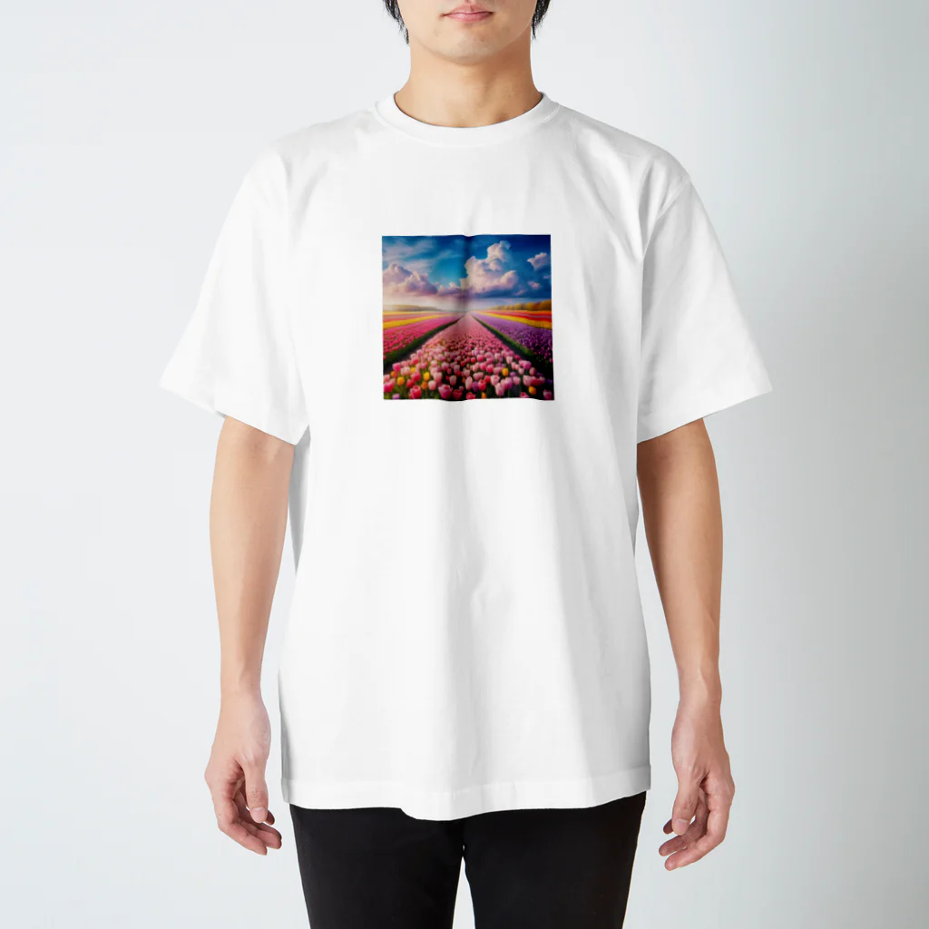 終わらない夢🌈の壮大な風景✨チューリップ🌷バージョン🌈 スタンダードTシャツ
