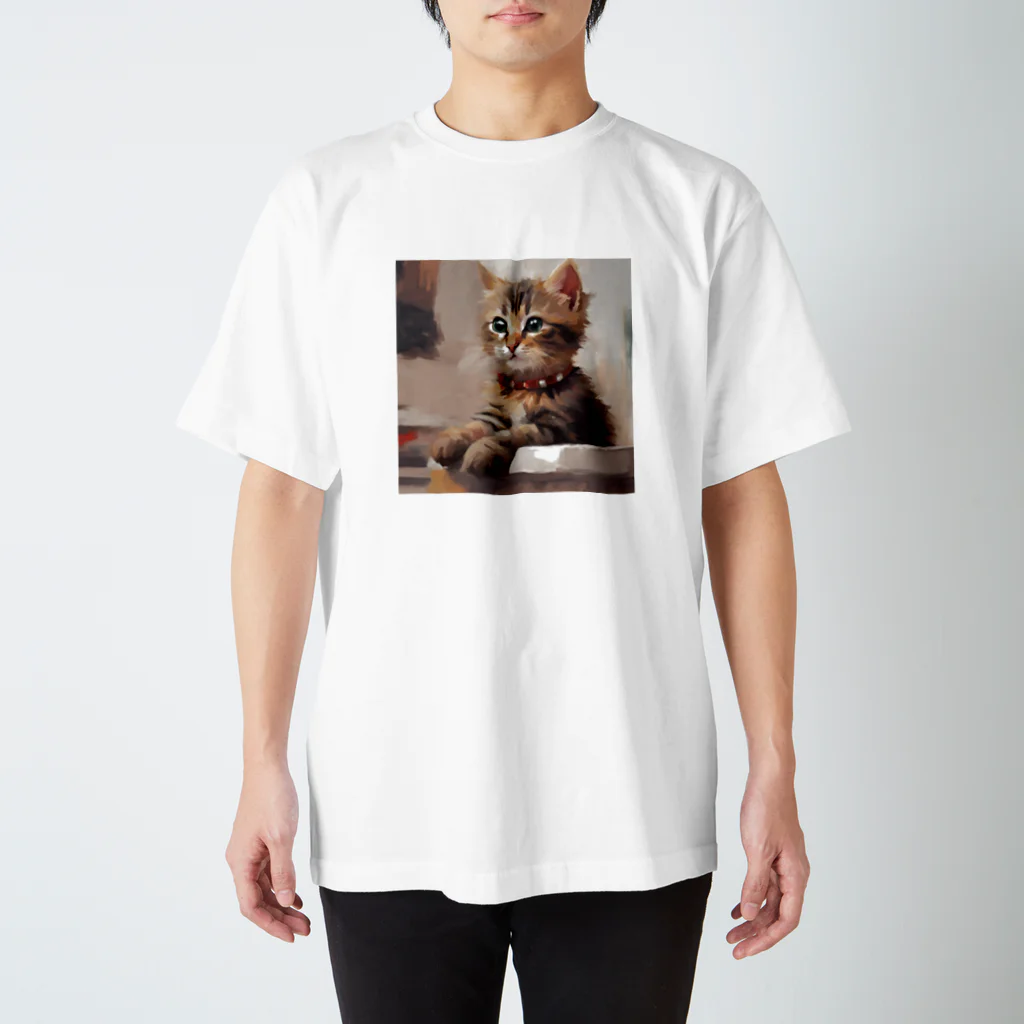 chonenの猫の絵画風イラストグッズ スタンダードTシャツ