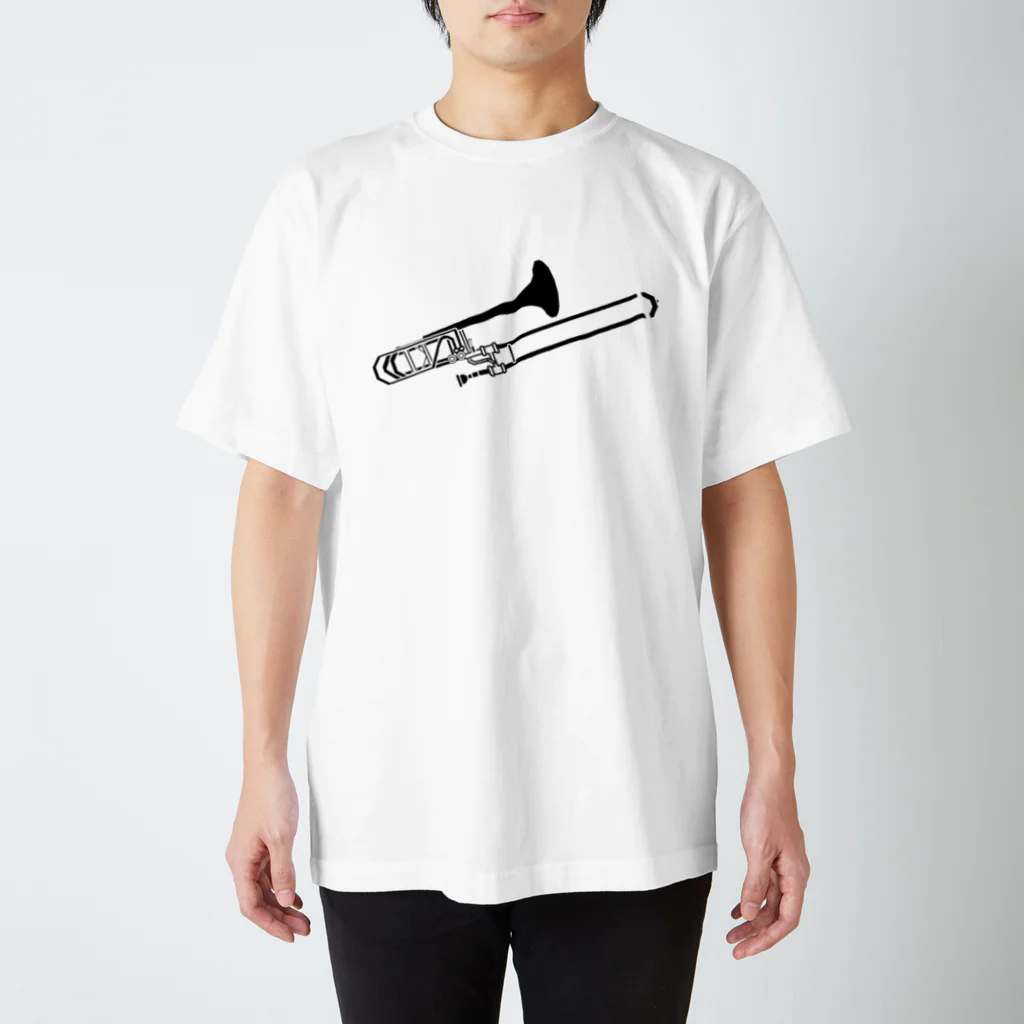 まさよしの【バストロンボーン】モノクロ楽器シリーズ スタンダードTシャツ
