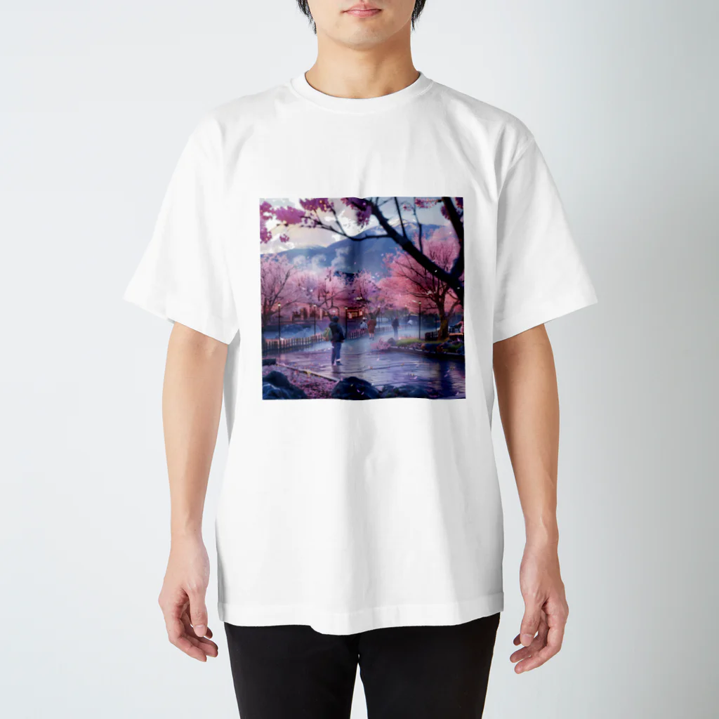 AQUAMETAVERSEの満開の桜を鑑賞する私 アメジスト 2846 Regular Fit T-Shirt