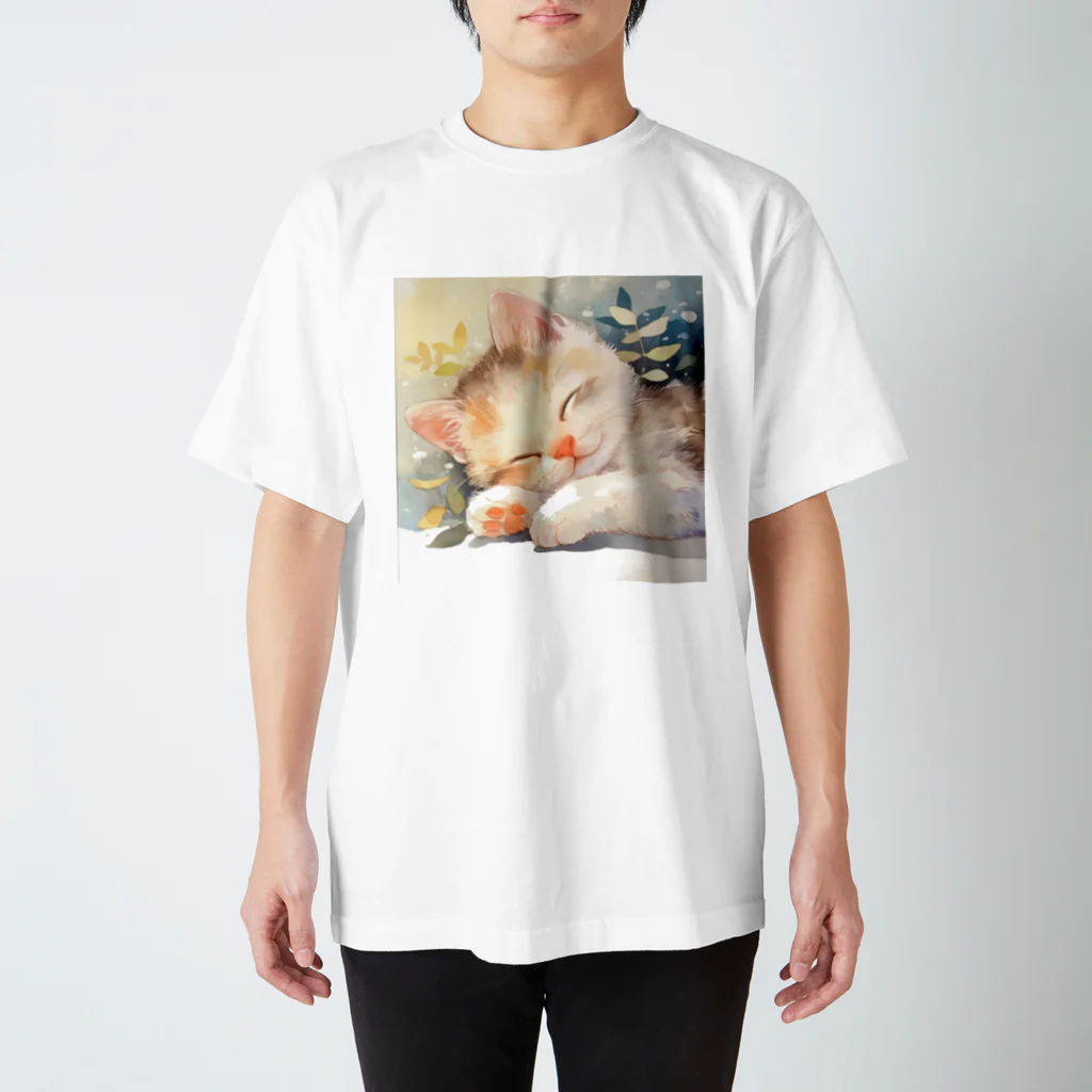 PIXELSのいねむり子猫 スタンダードTシャツ