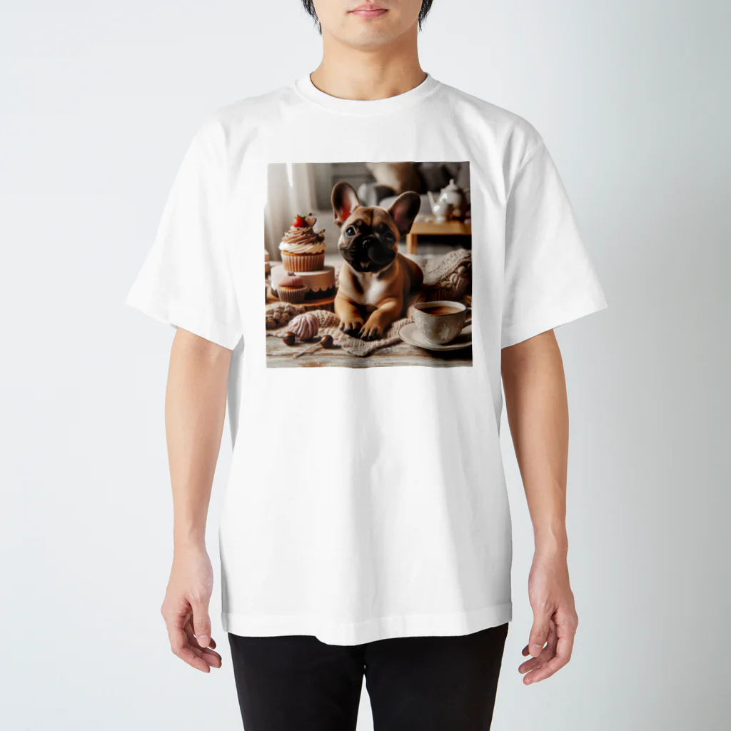 tohateのfrench bulldog tea time Regular Fit T-Shirt