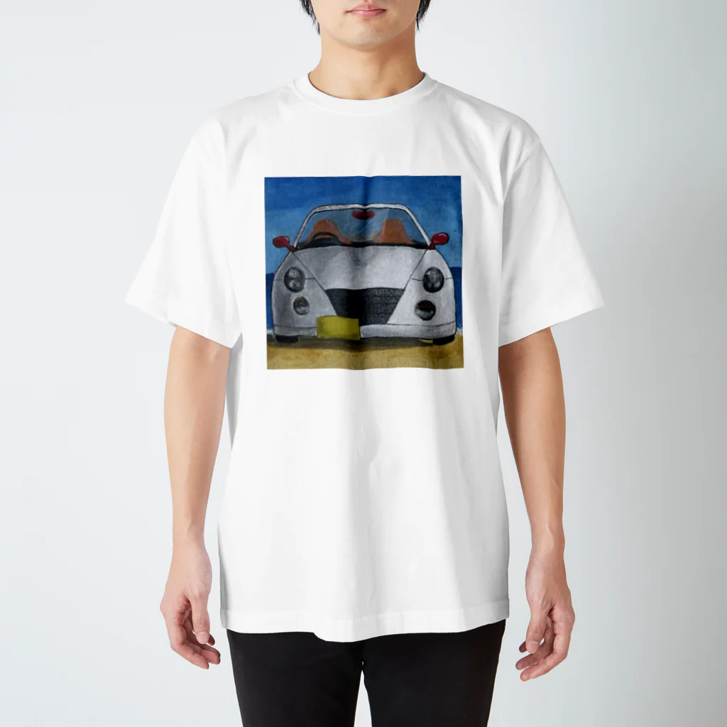 デバちゃんショップの海とオープンカー スタンダードTシャツ