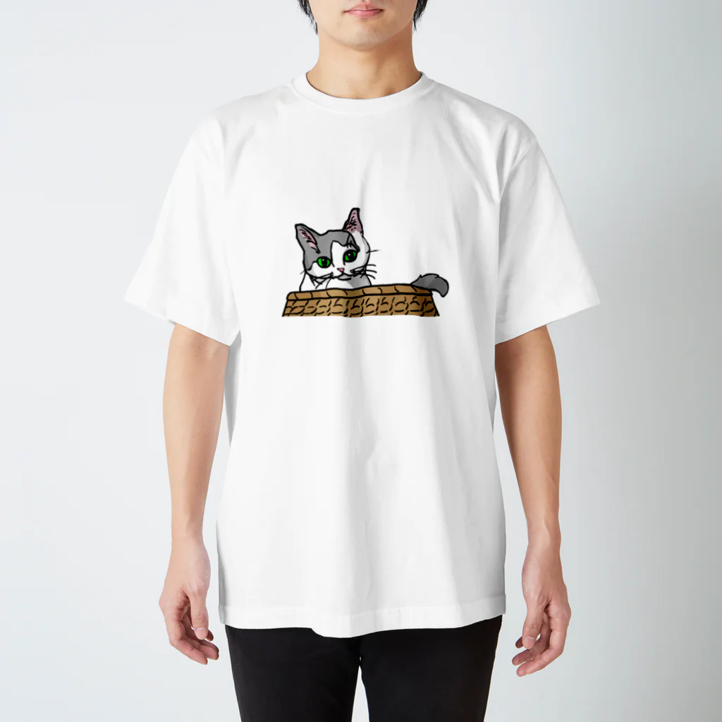 もちけらのひょっこり猫ちゃん。 スタンダードTシャツ