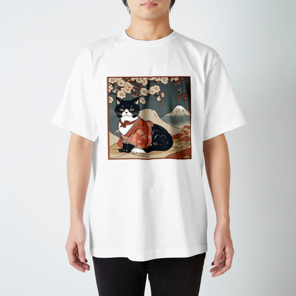 にゃんこグッズのにゃんこ浮世絵ニャン🎵 スタンダードTシャツ