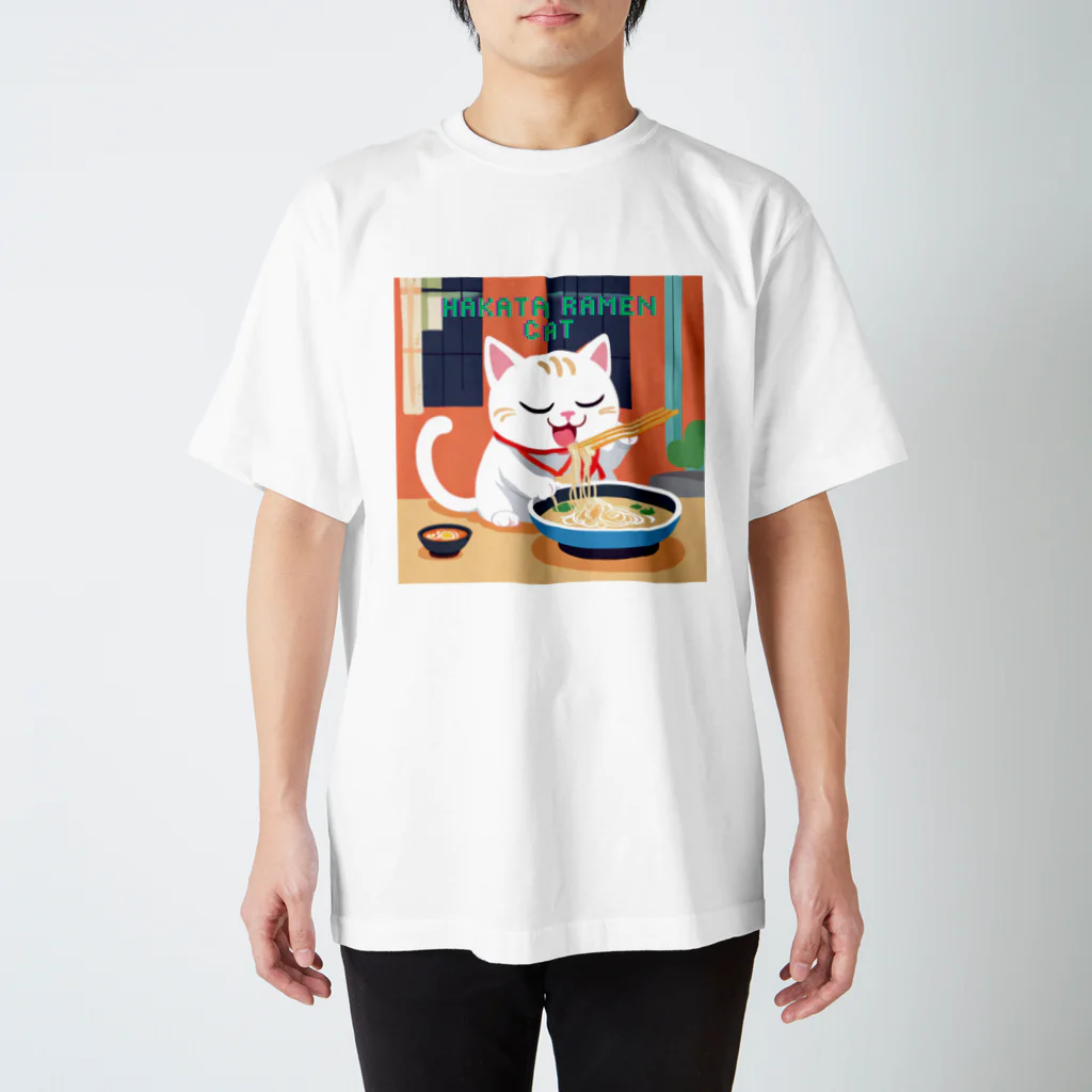 DanefushiのHAKATA RAMEN CAT スタンダードTシャツ