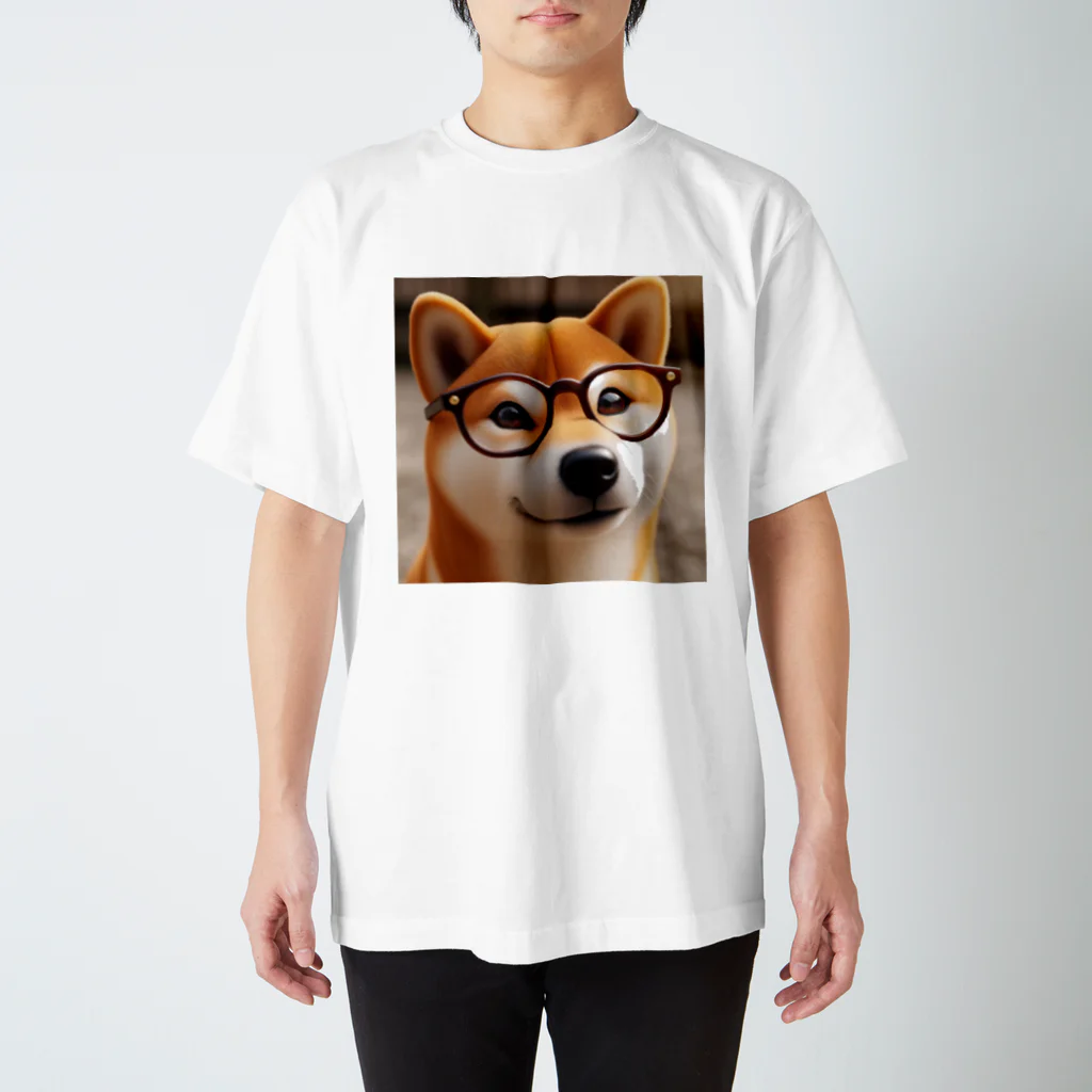ANTARESのメガネ柴犬 スタンダードTシャツ