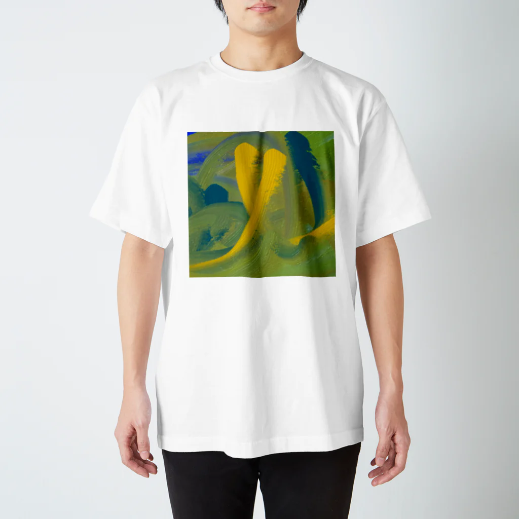 納豆ごはんの緑と黄色と青緑の混色 Regular Fit T-Shirt