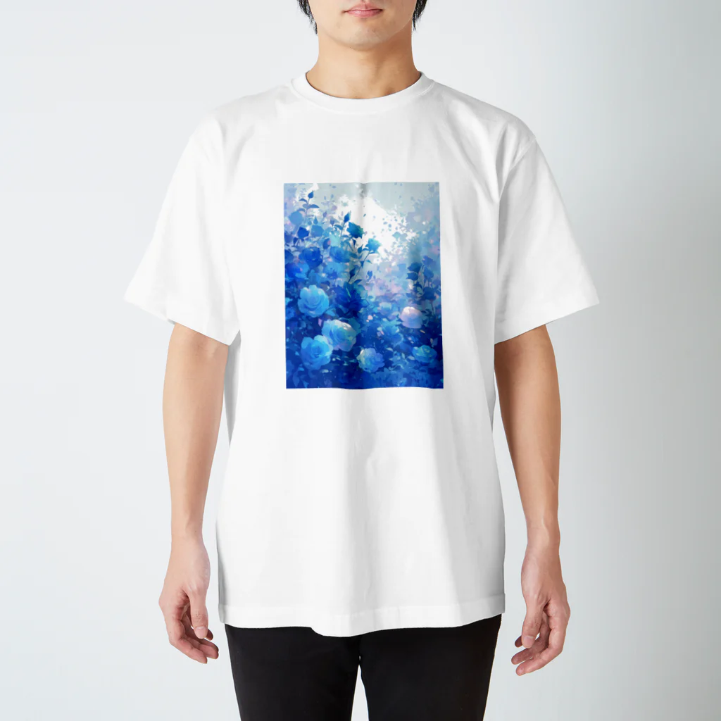 AQUAMETAVERSEの青い薔薇の花園　BLUE PLUM  691 スタンダードTシャツ