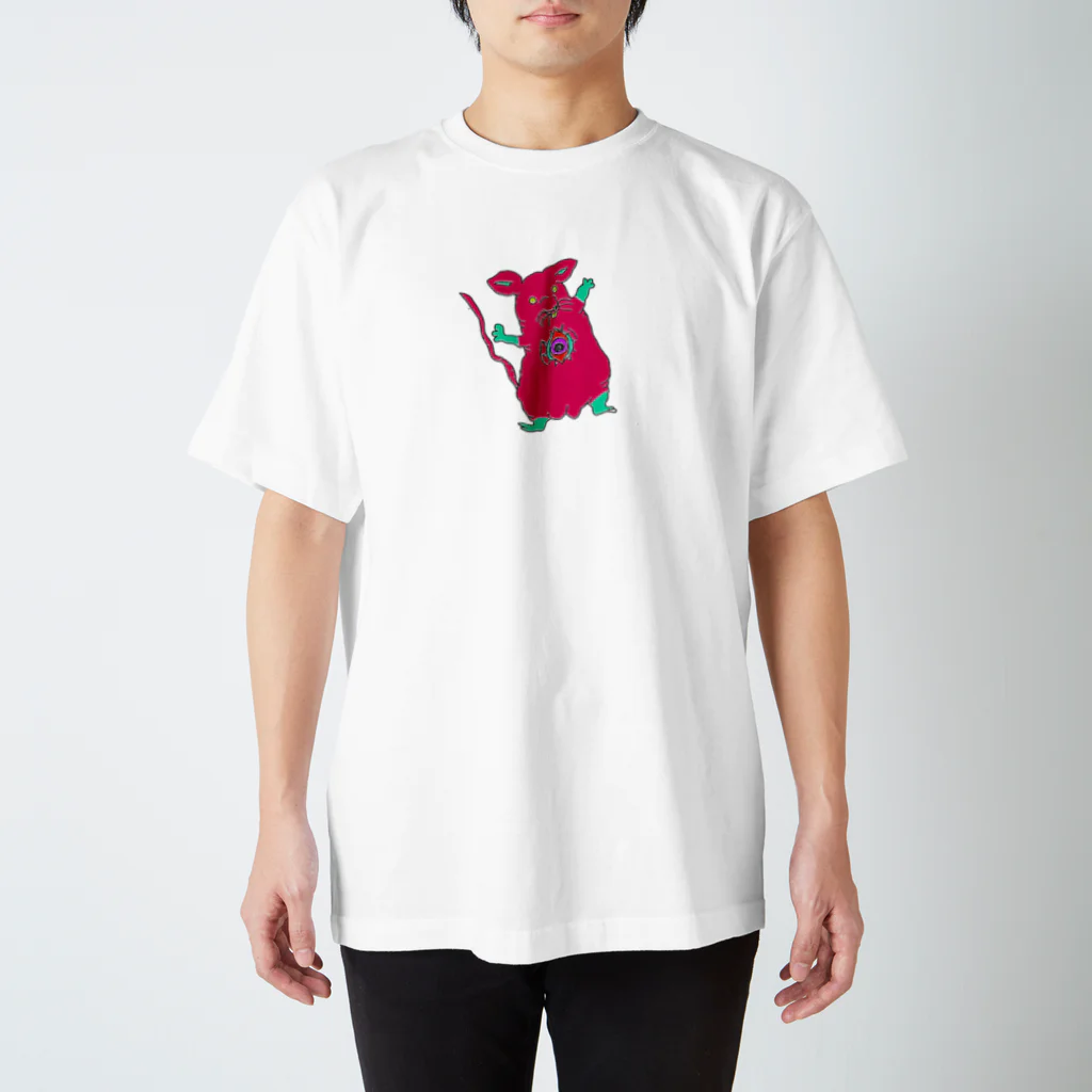 ネズミの金玉2DKのチャクラねずみ（赤） Regular Fit T-Shirt