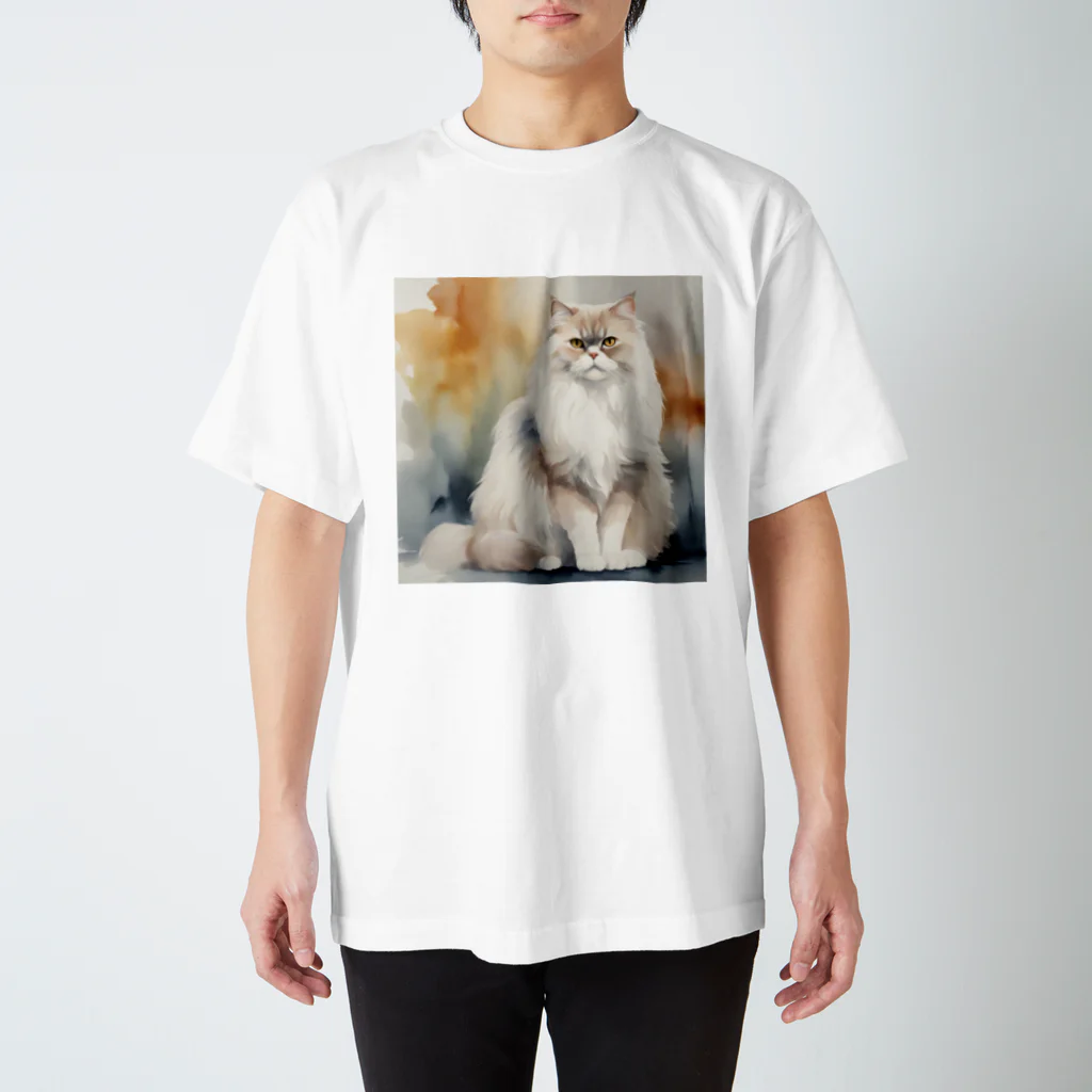 hiname-studioのペルシャ猫 スタンダードTシャツ