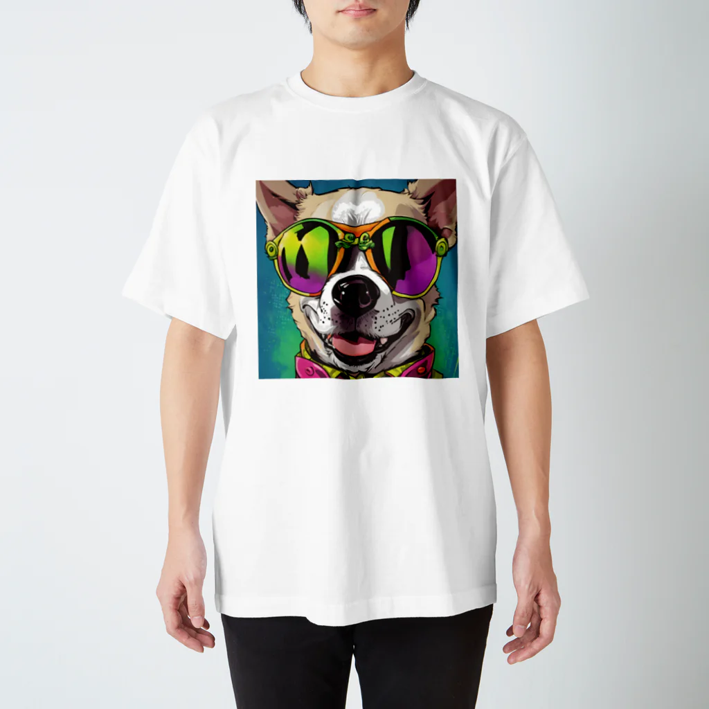 MY.LILILALAのサングラスな犬 スタンダードTシャツ