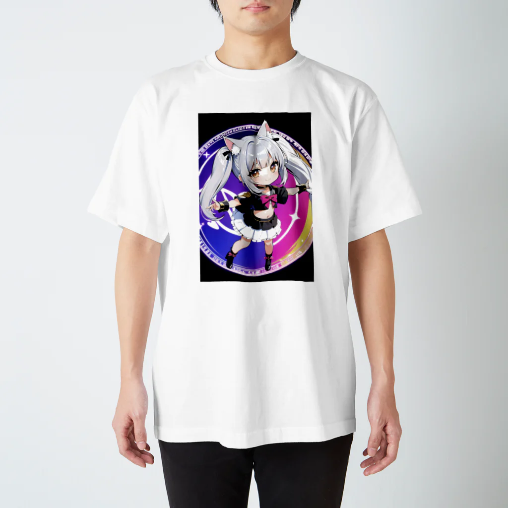 魔法猫少女ルナの魔法猫少女ルナ　ちびネコデザイン01「ゲート・オープン！」 スタンダードTシャツ