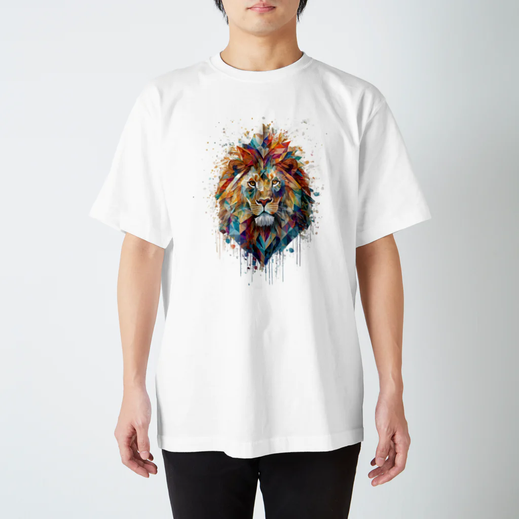 MirofuruDesignの抽象的なライオンスプラッシュTシャツ Regular Fit T-Shirt