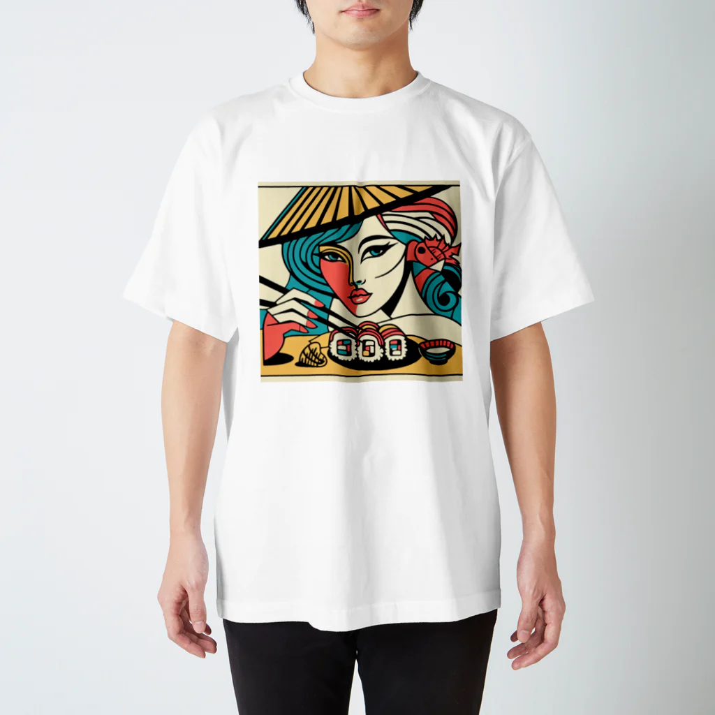 happiness_shopのピカソのような才能を持つアーティストが描く和食の世界 Regular Fit T-Shirt