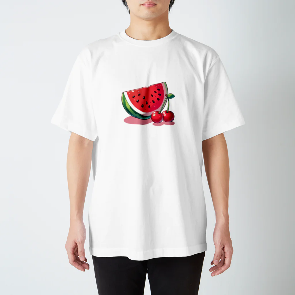 jokemanのスイカとチェリー Regular Fit T-Shirt