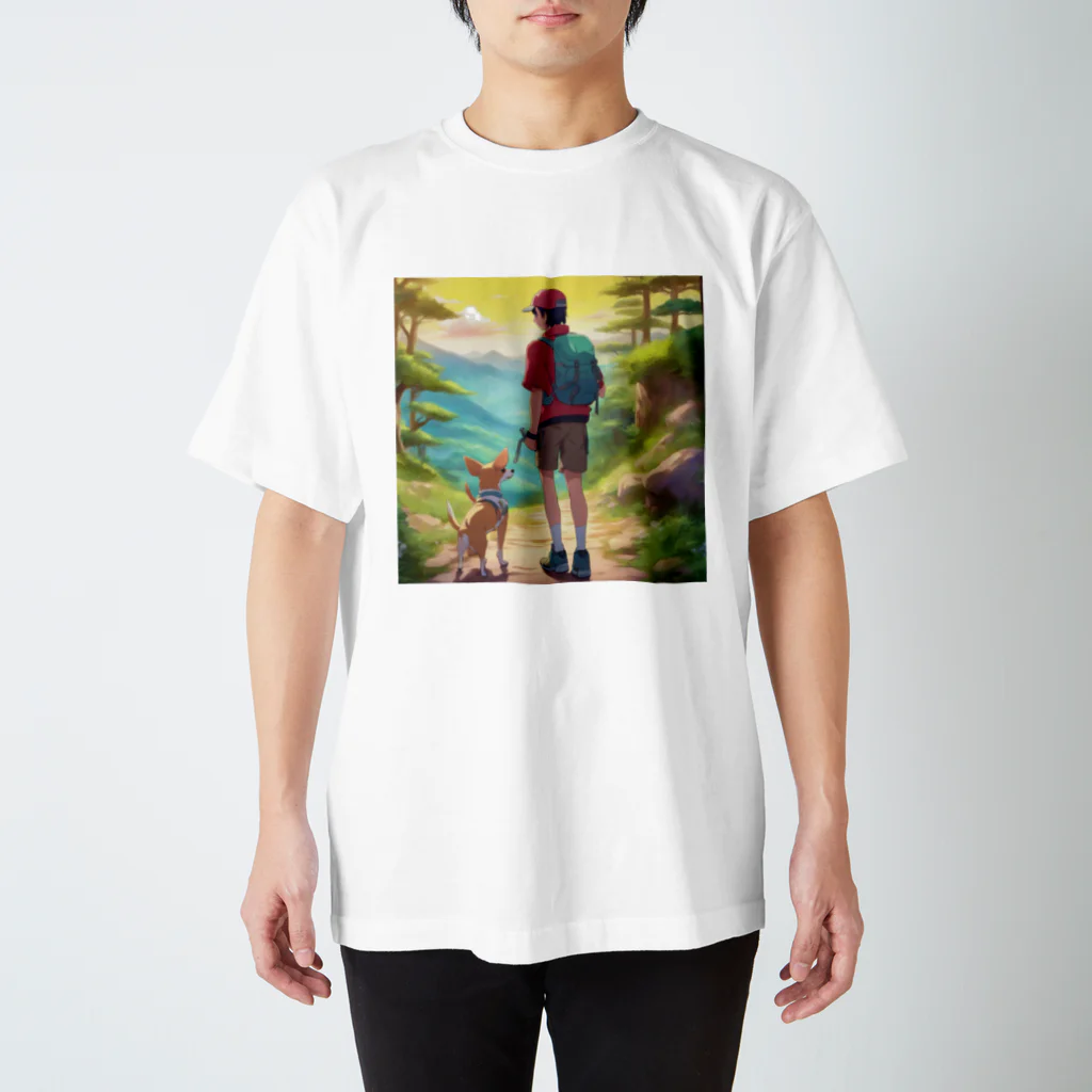 にこにこアニマルズ🐶のチワワと夕焼け散歩 Regular Fit T-Shirt