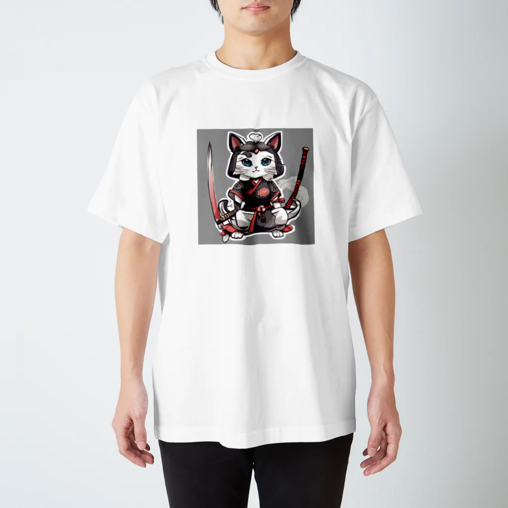 michael−skショップの猫侍 Regular Fit T-Shirt