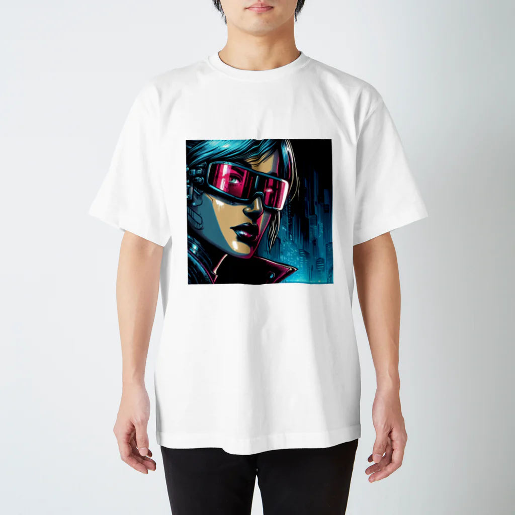 kangekiのサイバーパンクガールNo.42 Regular Fit T-Shirt