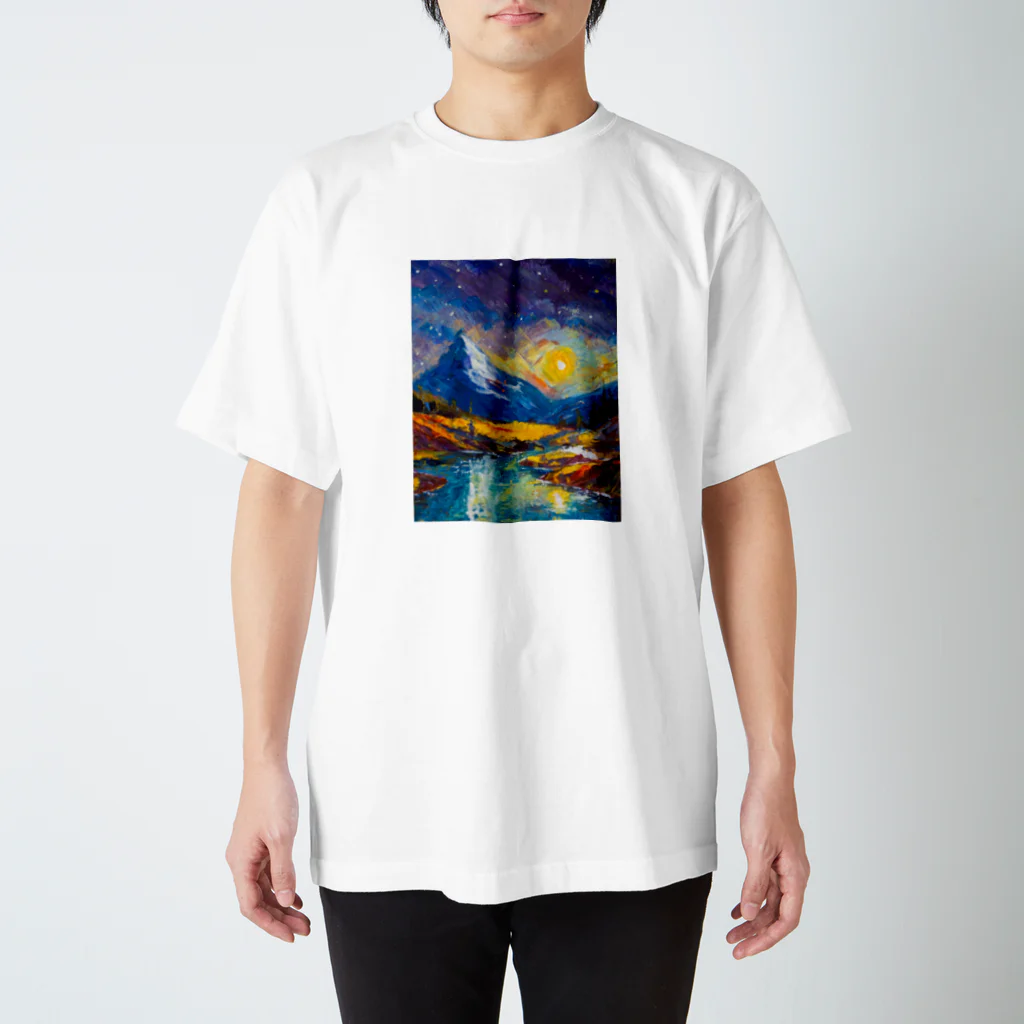 .nekoのAI絵画「夜」 スタンダードTシャツ