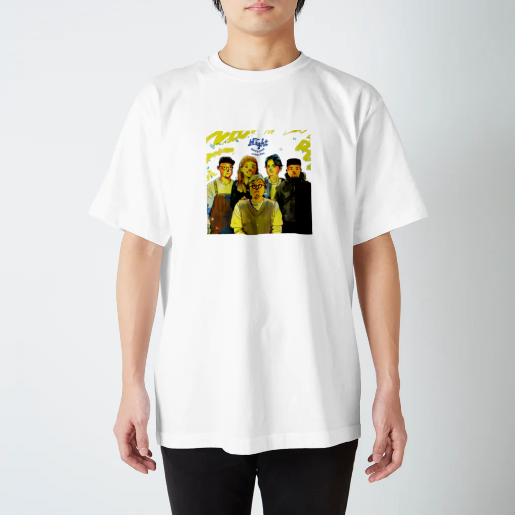 Night Rhythm @渋谷OTOの【期間限定(2024/4/30迄)】Night Rhythm crew 2024 Illustration T shiret スタンダードTシャツ