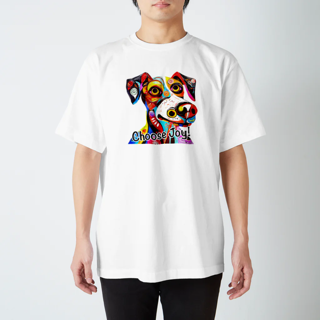 G.O.A.T.designの華やかな色合いが目を引く可愛らしい犬 スタンダードTシャツ