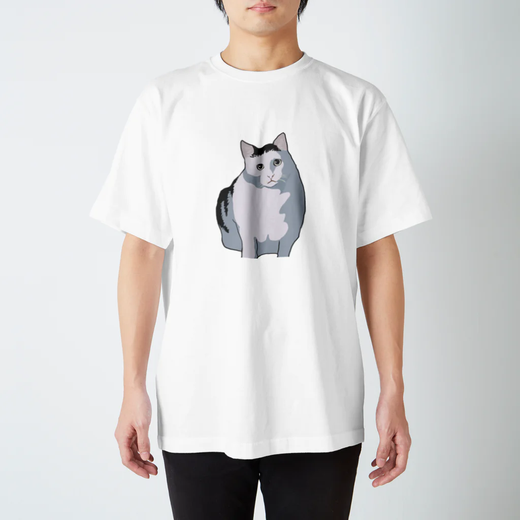 手書きイラストで猫ミームのhuhcat スタンダードTシャツ