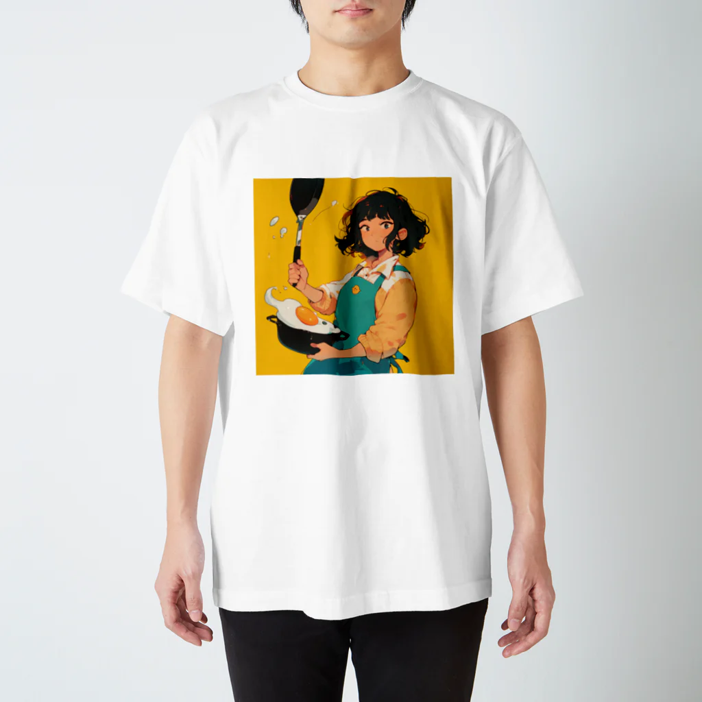 AQUAMETAVERSEの目玉焼きを作ってる女性 Marsa 106 スタンダードTシャツ