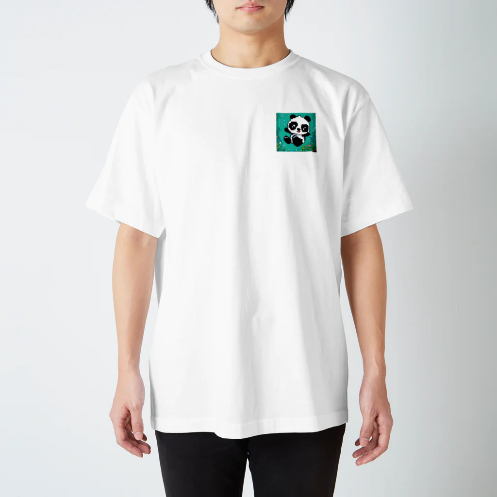 Smile Pop Artの水中パンダ Regular Fit T-Shirt