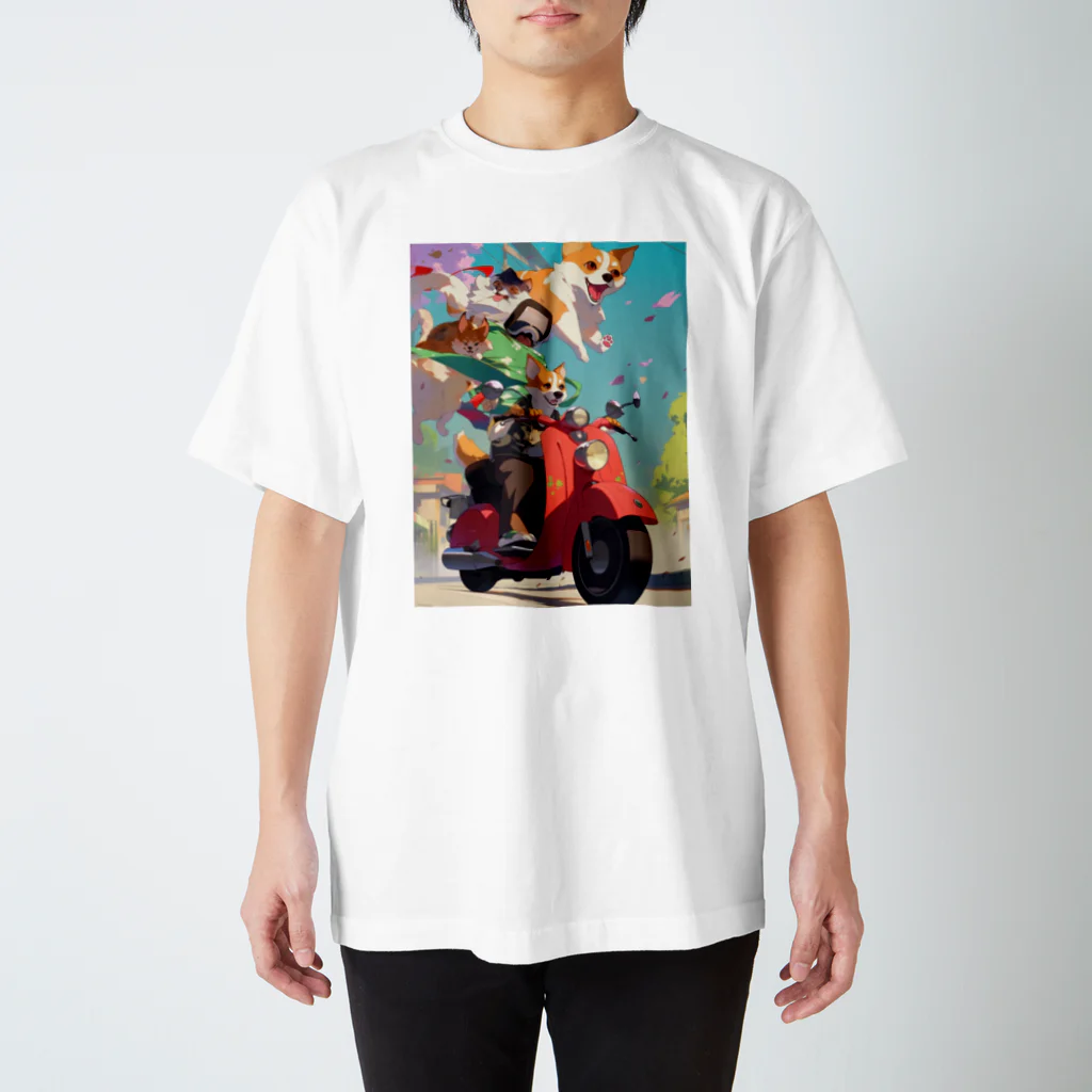 AQUAMETAVERSEのワンちゃん休日を楽しむ　なでしこ1478 スタンダードTシャツ