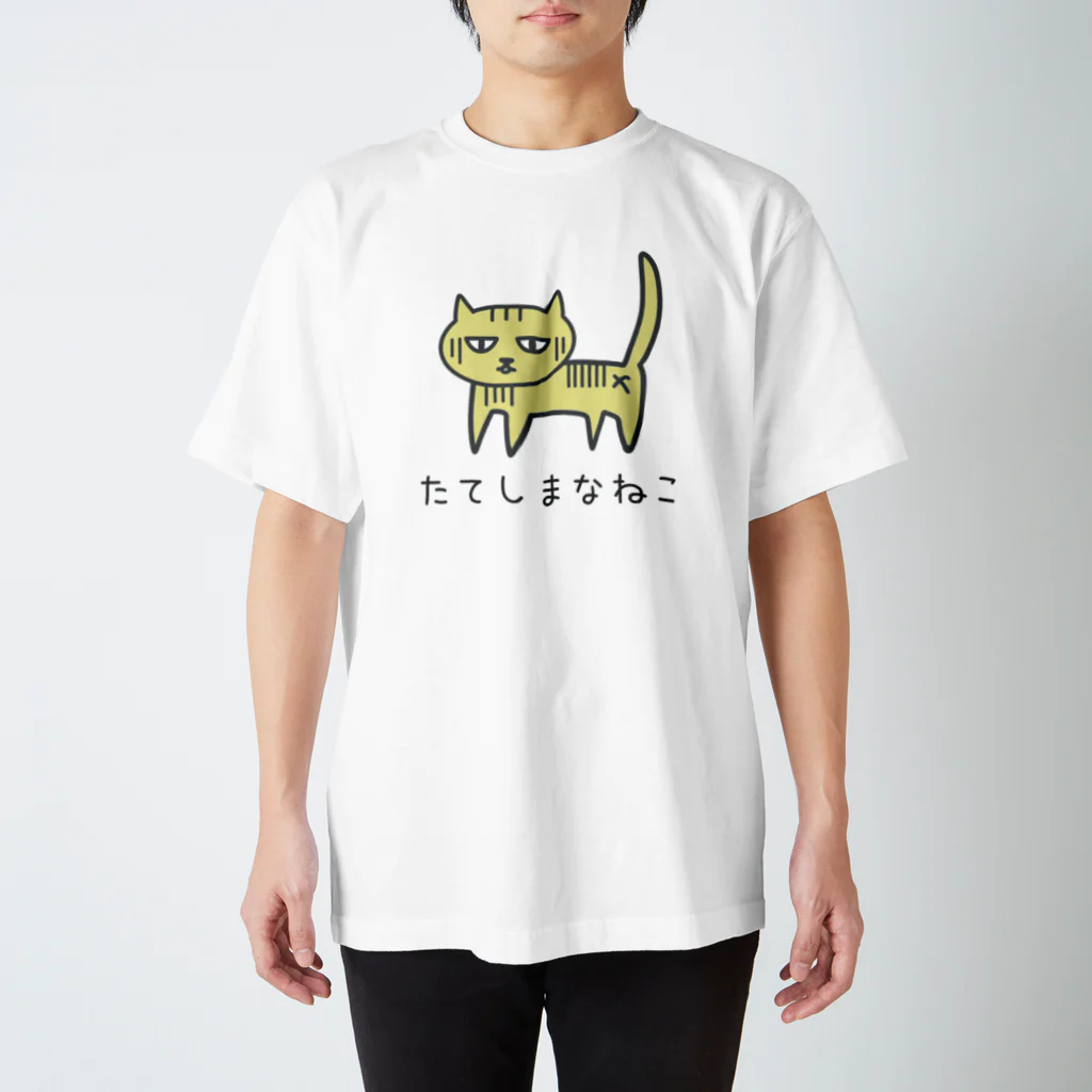 nijinekoのたてしまなねこ Regular Fit T-Shirt