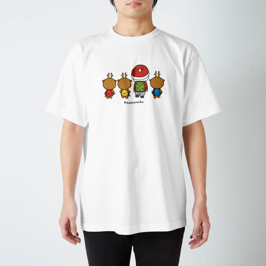 あずき みみこのサンタとトナカイ スタンダードTシャツ