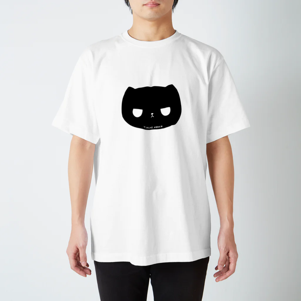 ふうこジャスミンのつり目ねこブラック スタンダードTシャツ