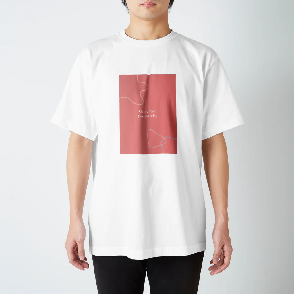 Tokyo feminist galのGood bye, patriarchy - salmon pink Regular Fit T-Shirt