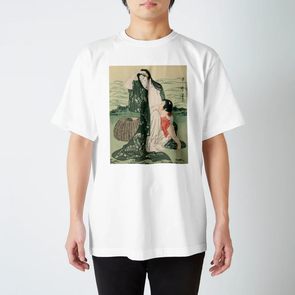 寿めでたや(ukiyoe)の浮世絵：喜多川歌麿_鮑取り スタンダードTシャツ