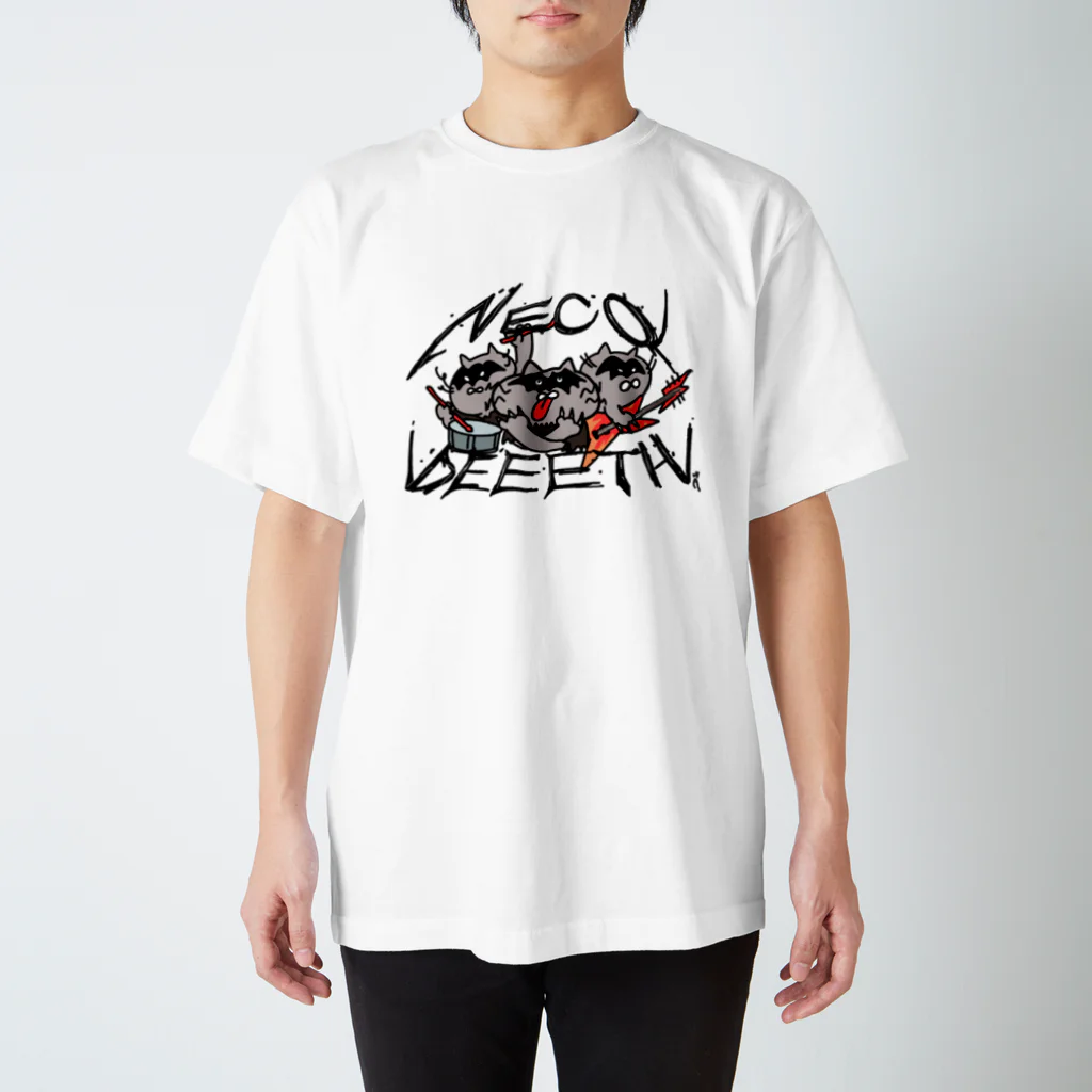 なで肩うさぎの美香堂のネコデスメタルバンド Regular Fit T-Shirt