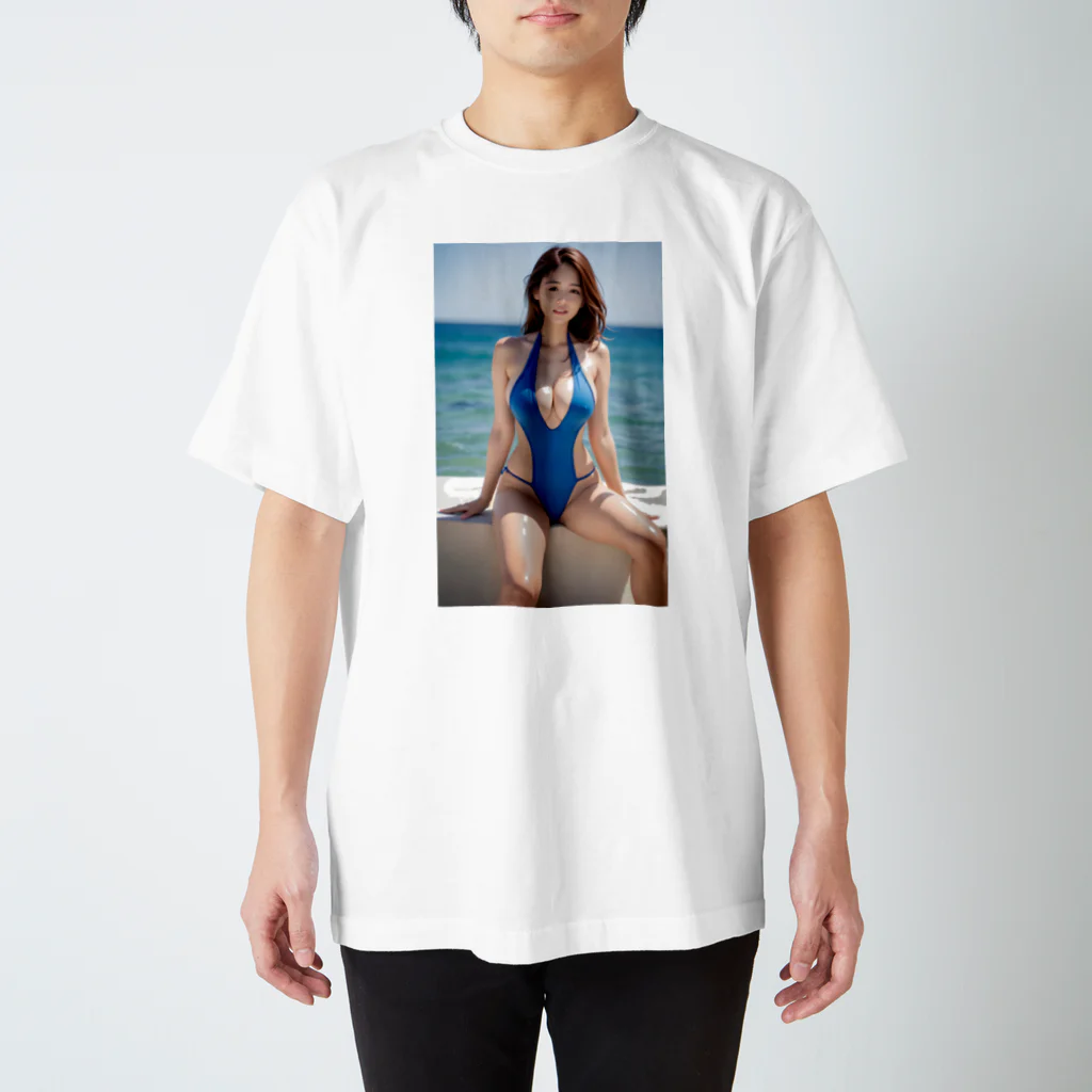 kamakirin011のAI美女の水着姿 スタンダードTシャツ