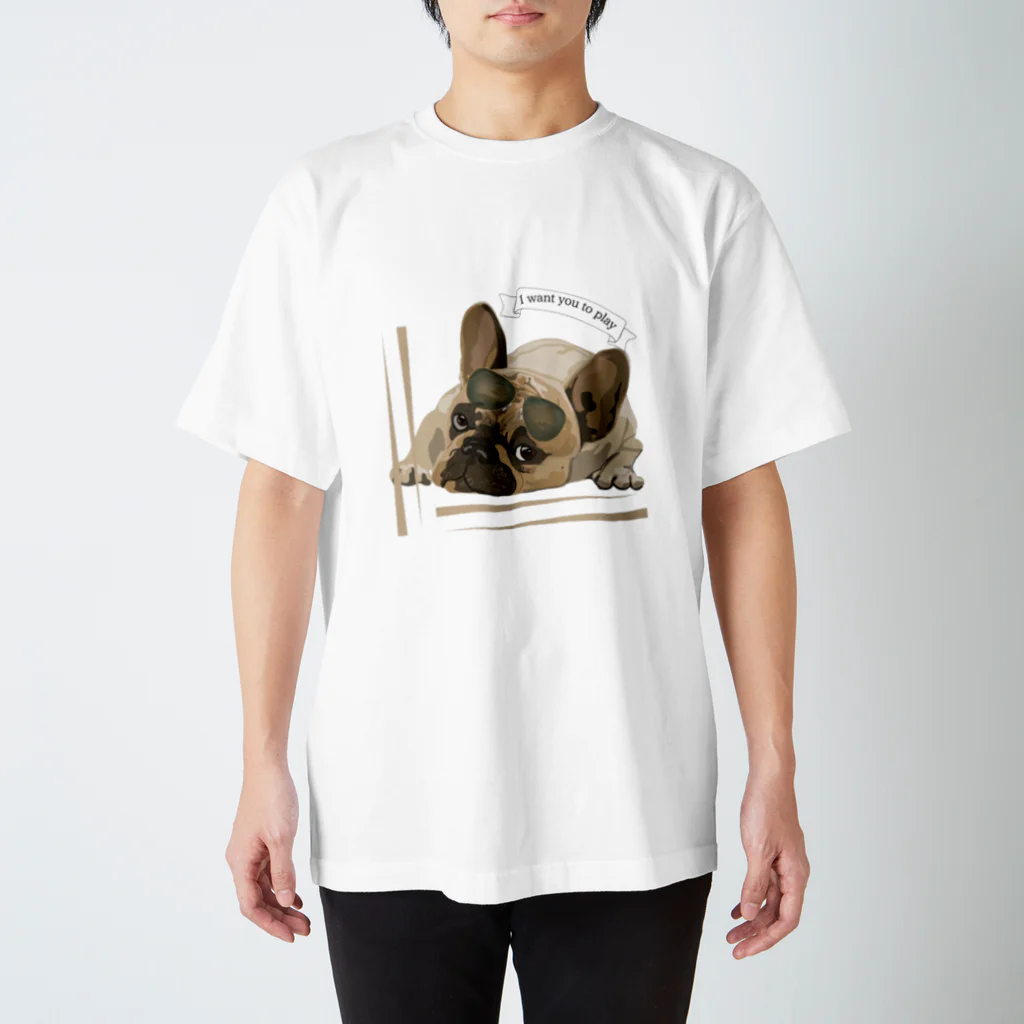 3dog_mamanの甘えて見つめるワンちゃん Regular Fit T-Shirt