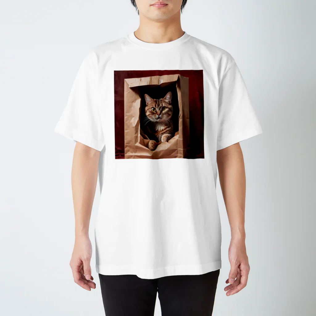 Blackcat-9のキュートな袋猫 スタンダードTシャツ