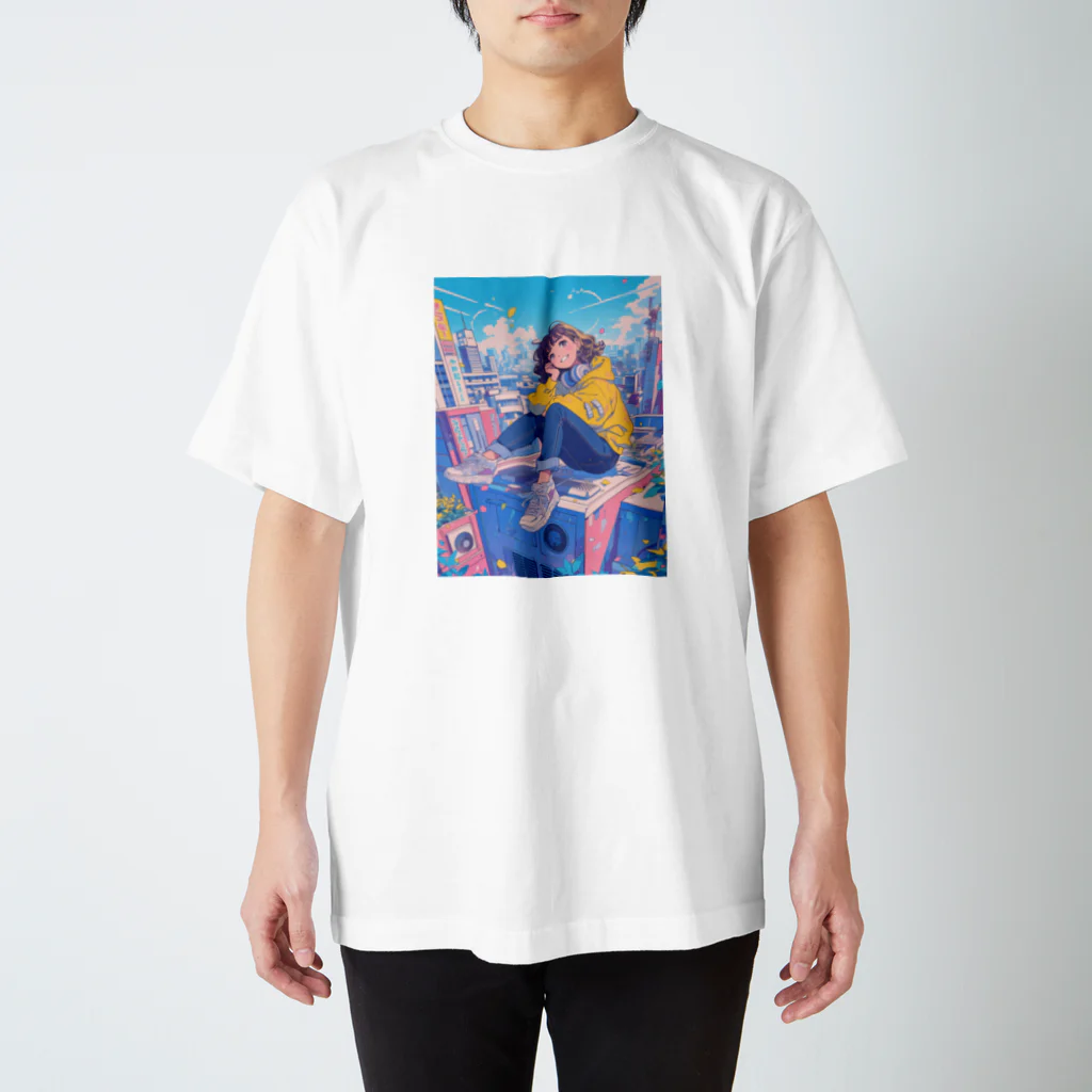 Kazuya Satoの東京スカイラインの静寂：ポップな東京 Regular Fit T-Shirt