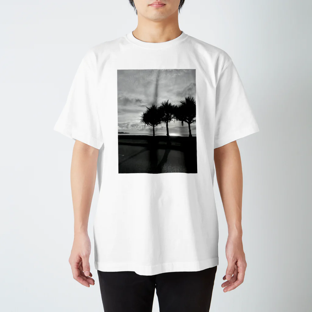 oki_sceneryのおーえす白黒写真南国 スタンダードTシャツ