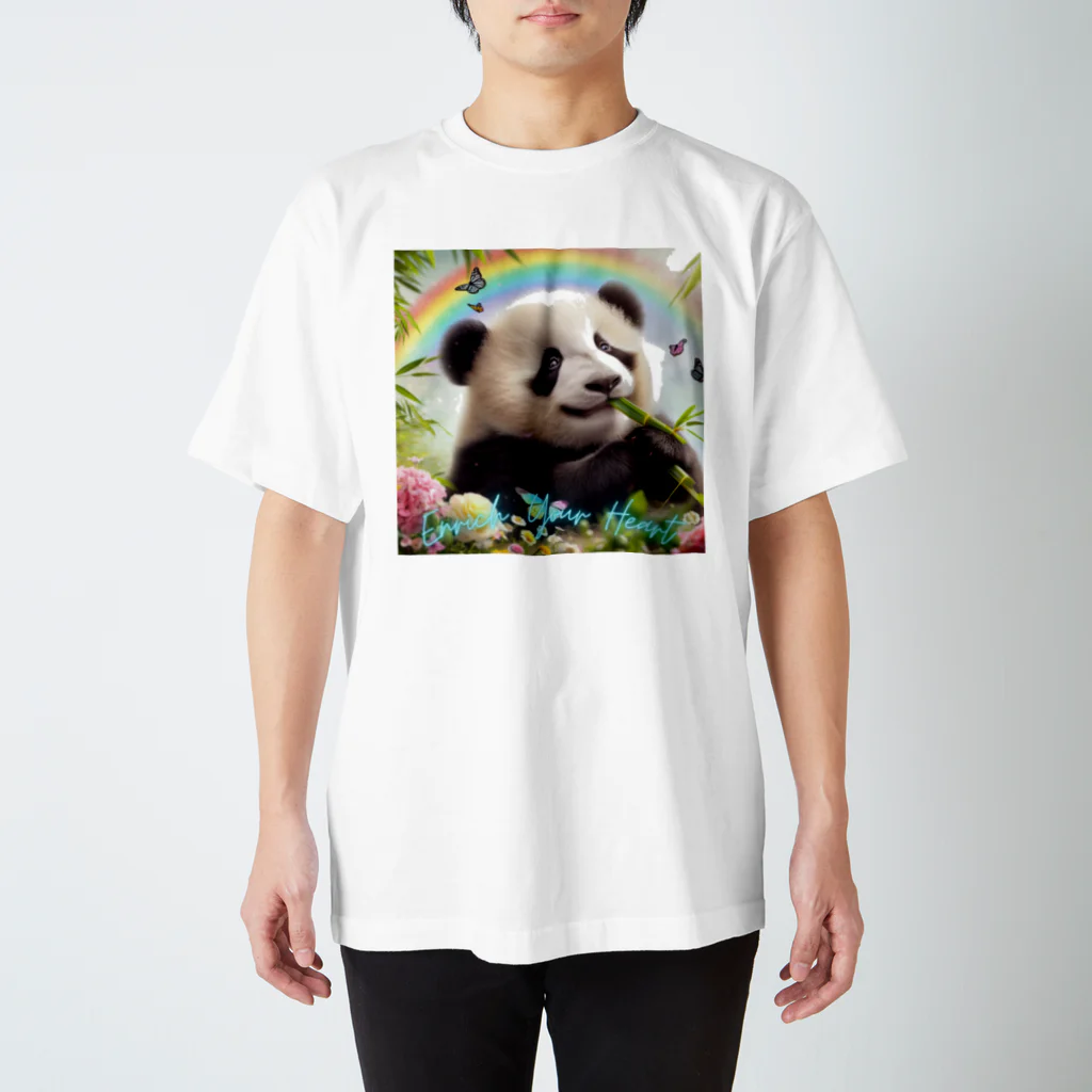 FUJISHIKAのPANDA ENRICH YOUR HEART スタンダードTシャツ