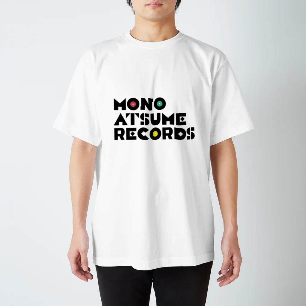 リサイクルショップ ものあつめ(中古レコード・札幌)のものあつめレコード(黒文字) スタンダードTシャツ