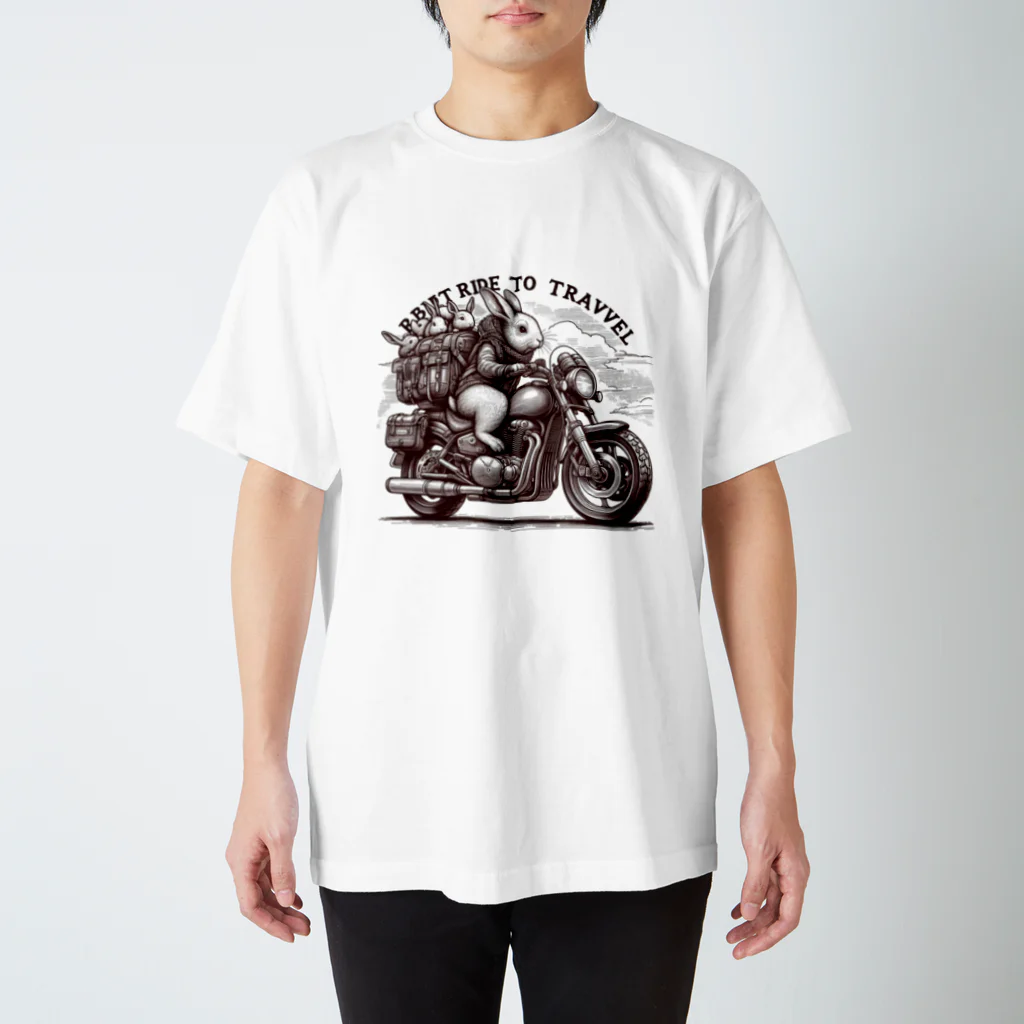 miyasaku102のバイク旅のウサギ Regular Fit T-Shirt