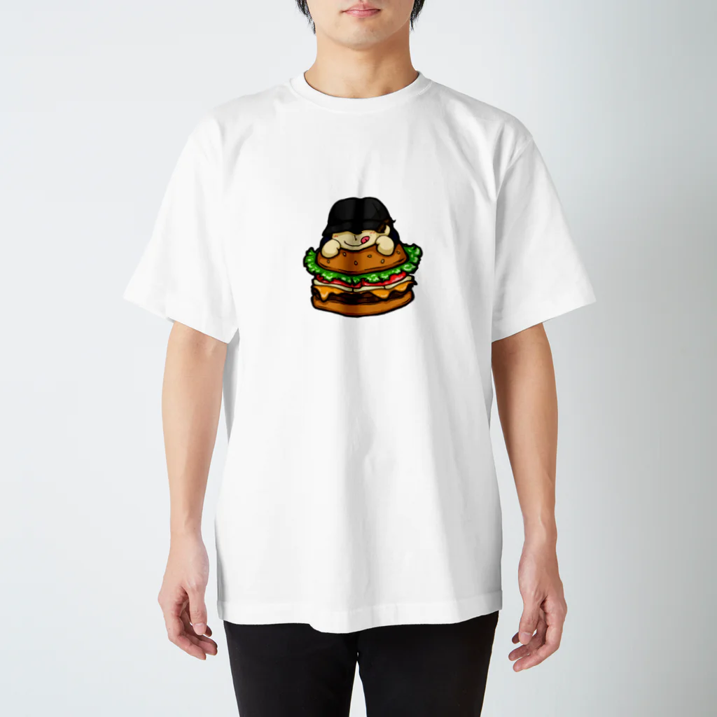 バーキン君のバーキン君　ハンバーガー　センタープリントTシャツ スタンダードTシャツ