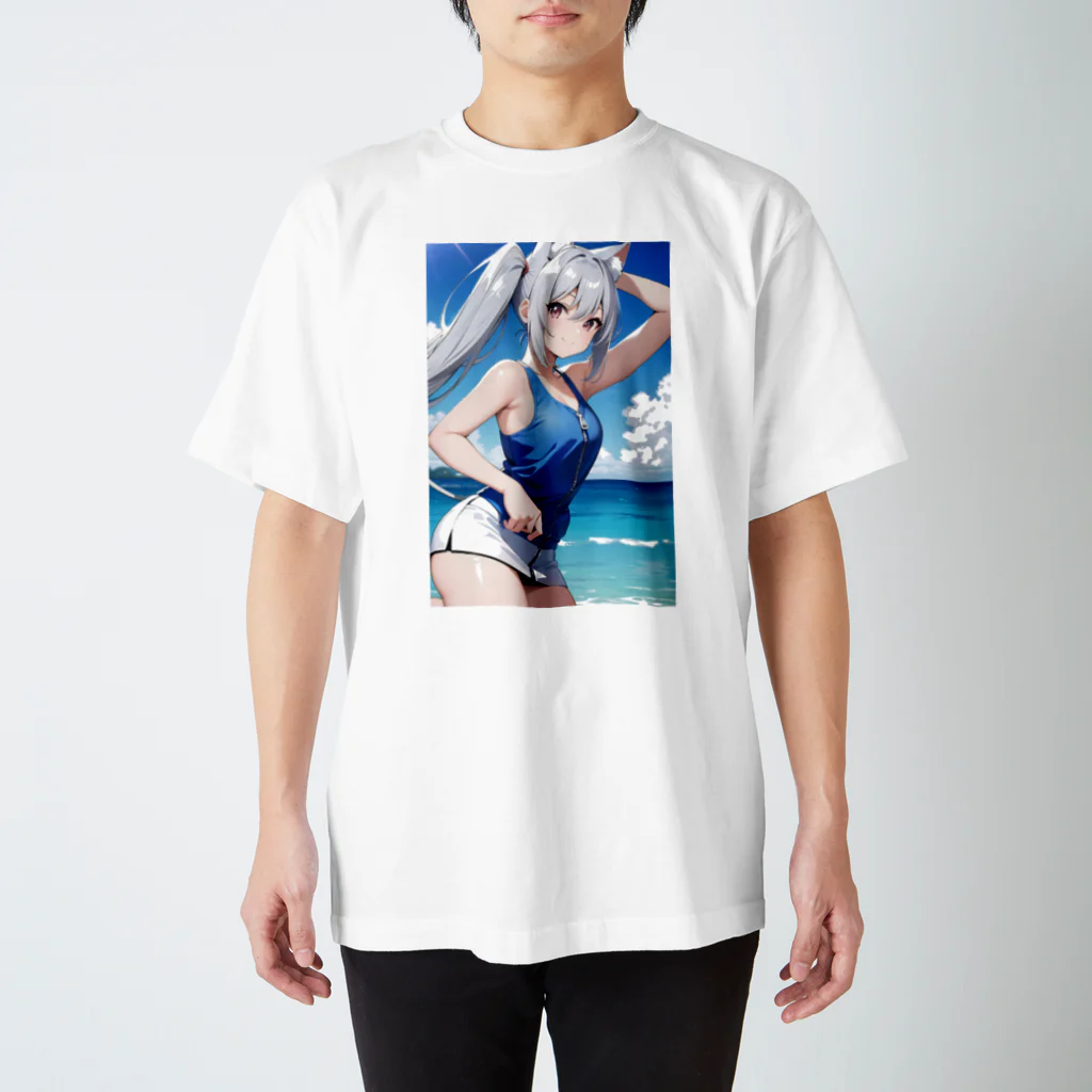 魔法猫少女ルナの魔法猫少女ルナ ビーチ17 高校生 スタンダードTシャツ