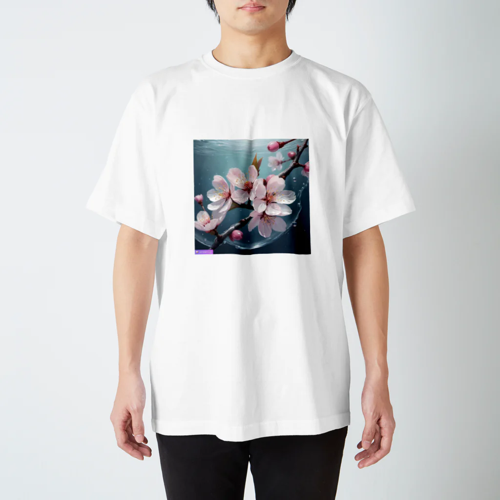 Navel Sky AIの水に咲く桜 スタンダードTシャツ