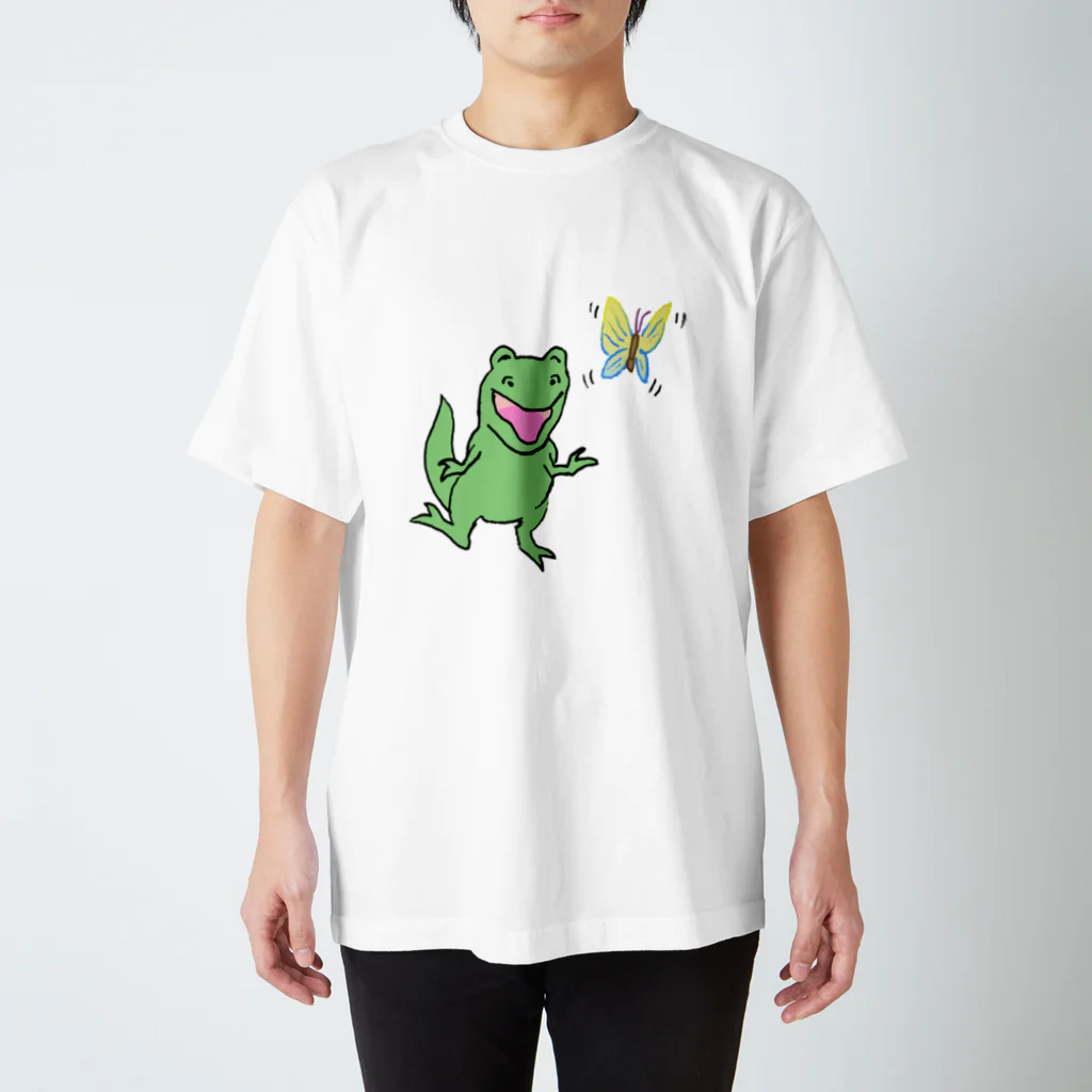 seki_takoyakiのチョウを追うキョウリュウくん スタンダードTシャツ