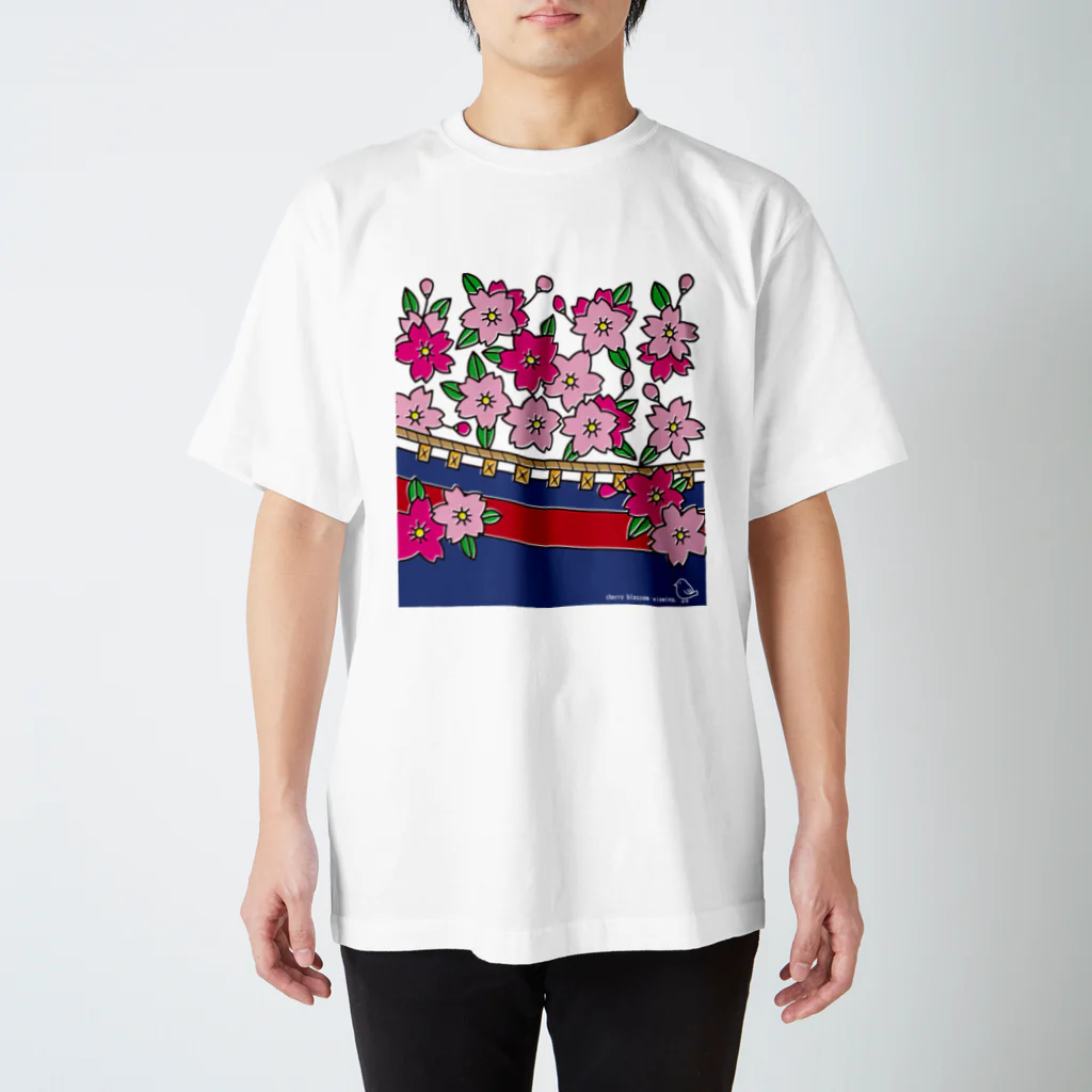 JyaBirdの花札風「桜」 スタンダードTシャツ