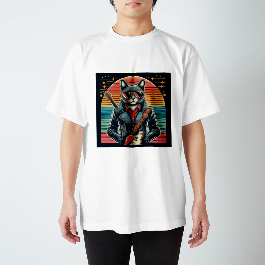 やる気0㌫のカッコつけ猫【黒猫】 Regular Fit T-Shirt